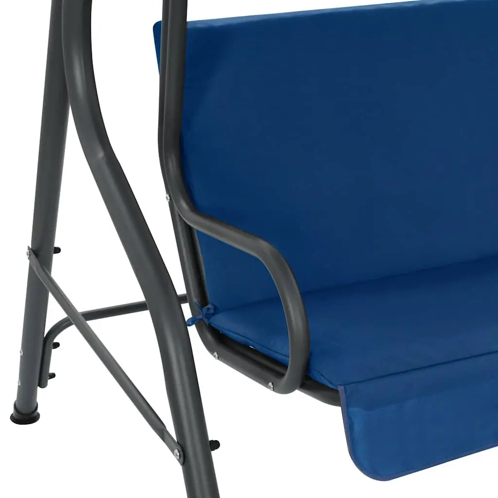 Garden Swing Bench Powder-coated Steel Frame Water-resistant Polyester Fabric Blue