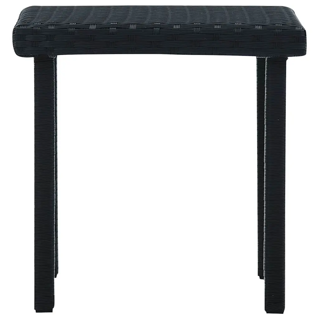 Outdoor Table Black Rattan 40x40x40cm Water Resistant Garden Furniture