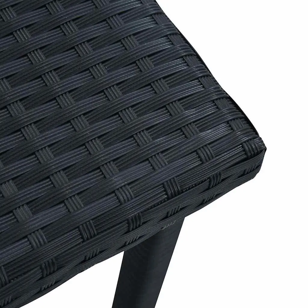 Outdoor Table Black Rattan 40x40x40cm Water Resistant Garden Furniture