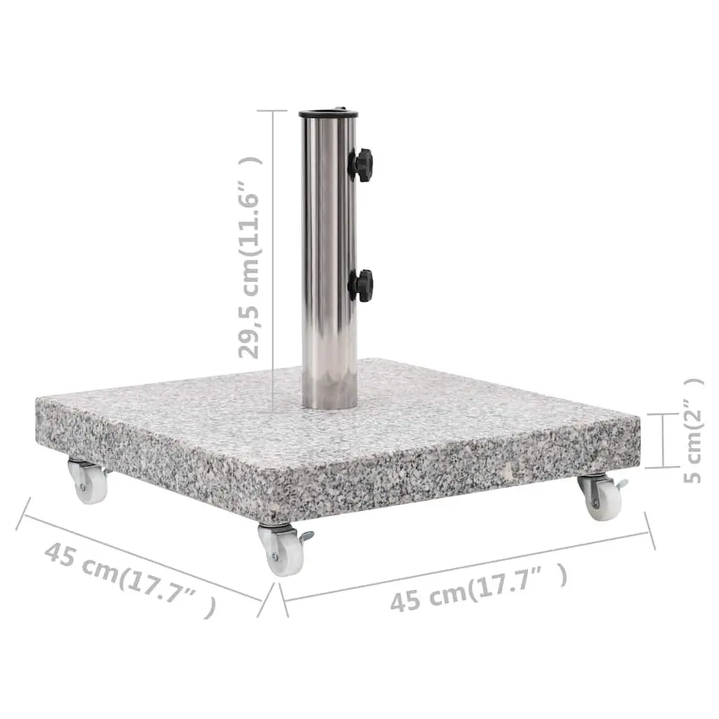 Parasol Base Granite 30kg Square Grey Outdoor Umbrella Holder Weight Plate