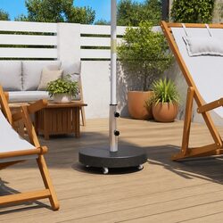 Stable Black Granite Base for Outdoor Umbrellas