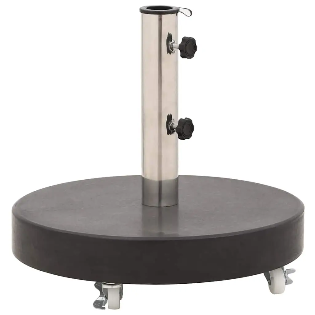 Round Granite Parasol Base 30kg Outdoor Umbrella Stand Heavy Duty Stable Black