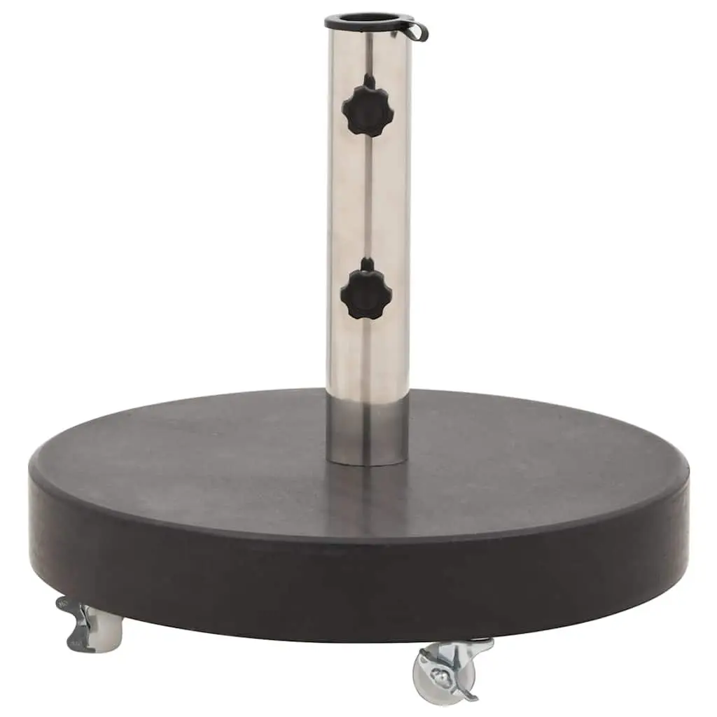 Round Granite Parasol Base 30kg Outdoor Umbrella Stand Heavy Duty Stable Black
