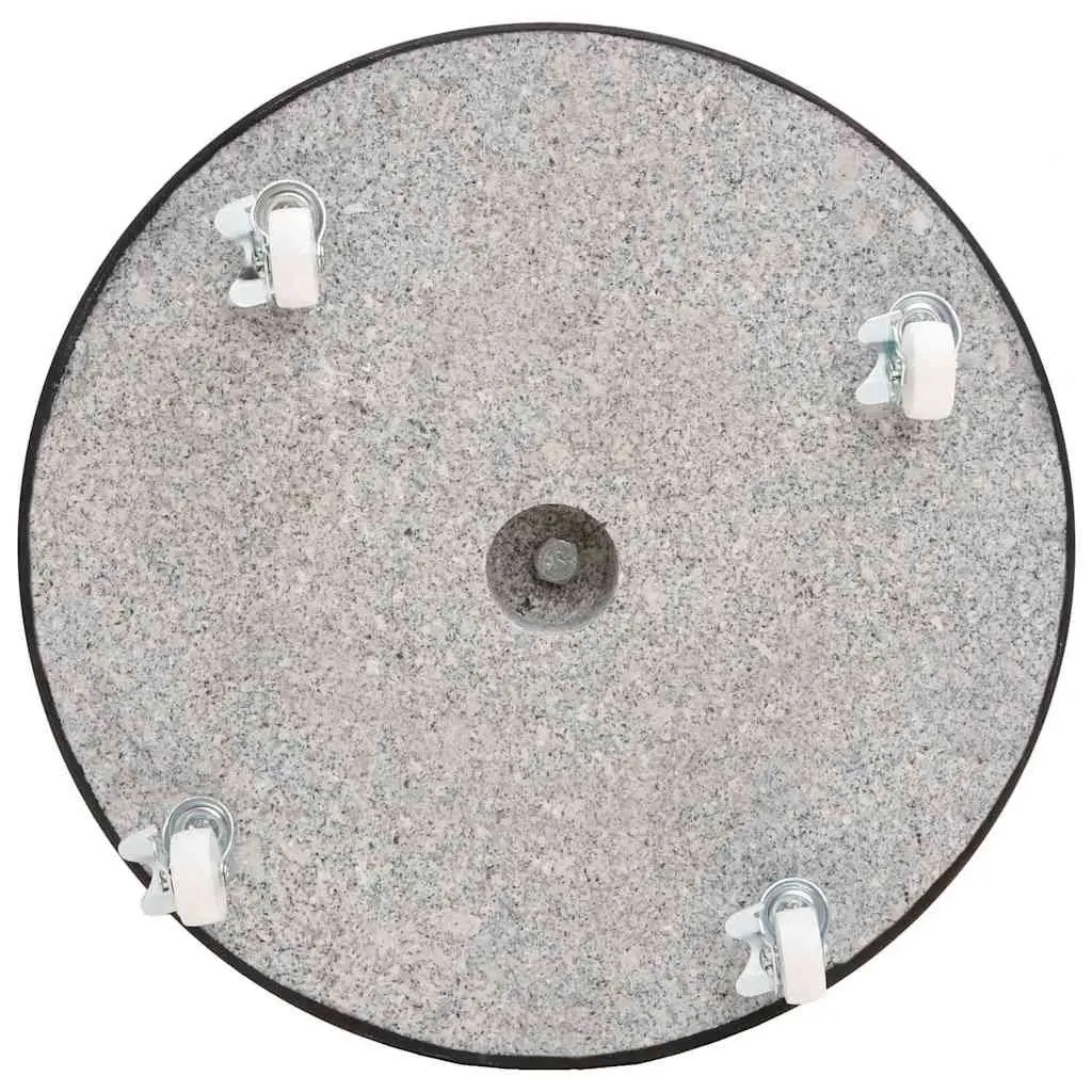 Round Granite Parasol Base 30kg Outdoor Umbrella Stand Heavy Duty Stable Black