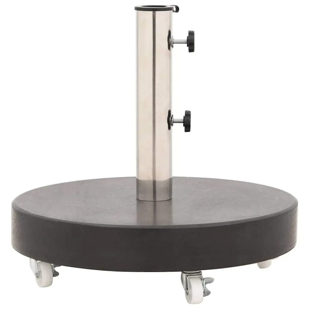 Round Granite Parasol Base 30kg Outdoor Umbrella Stand Heavy Duty Stable Black