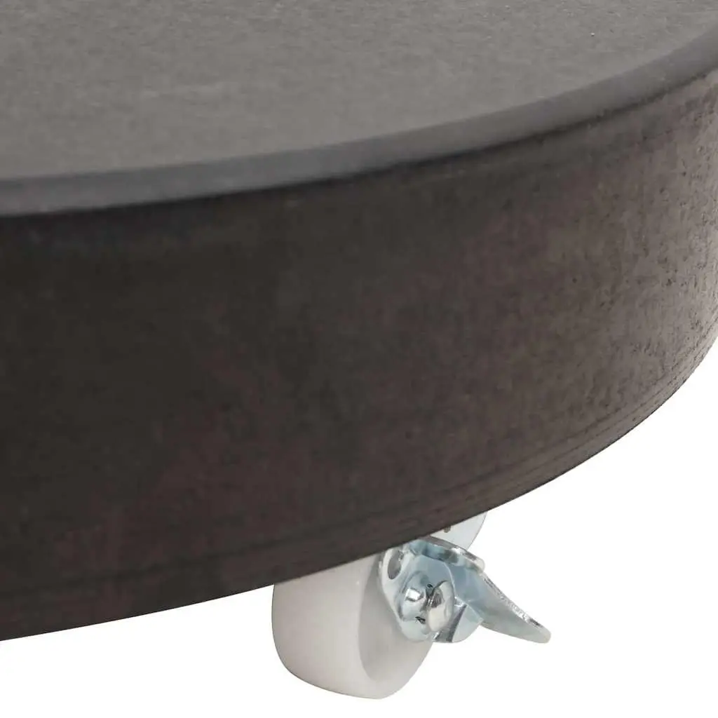 Round Granite Parasol Base 30kg Outdoor Umbrella Stand Heavy Duty Stable Black