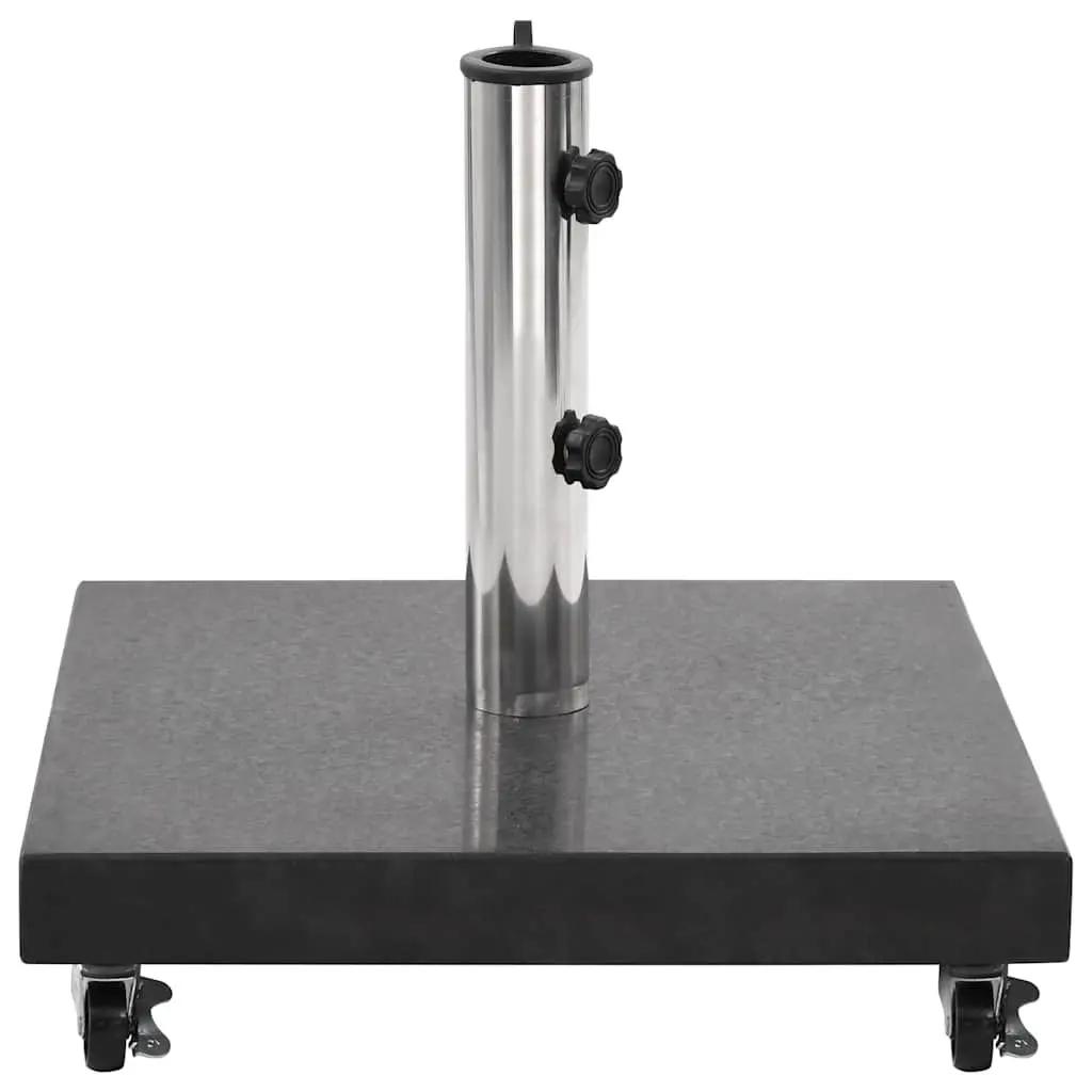 Square Granite Parasol Base 30kg Outdoor Umbrella Stand Weight Anchor Black