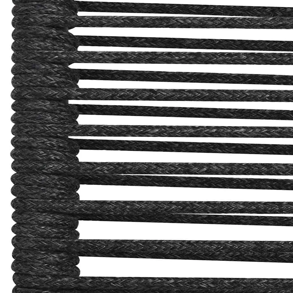 Outdoor Chairs Cotton Rope Woven Steel Frame Garden Seating Black Set of 2