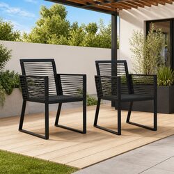 Ideal 2-Piece Set of Black Chairs for Your Patio