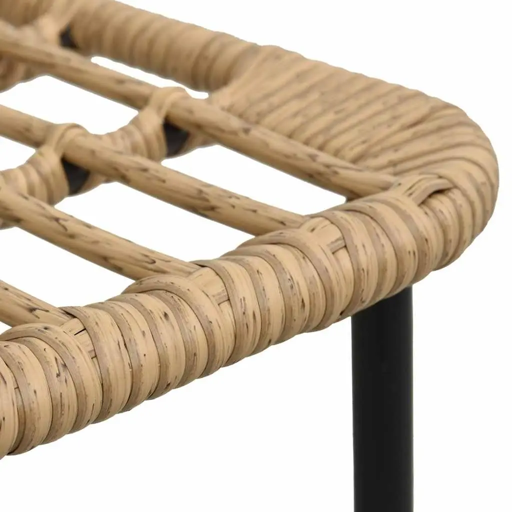 Outdoor Chairs Set 2 Pieces Steel Frame PE Rattan Brown Curved Backrest Garden Patio Seating