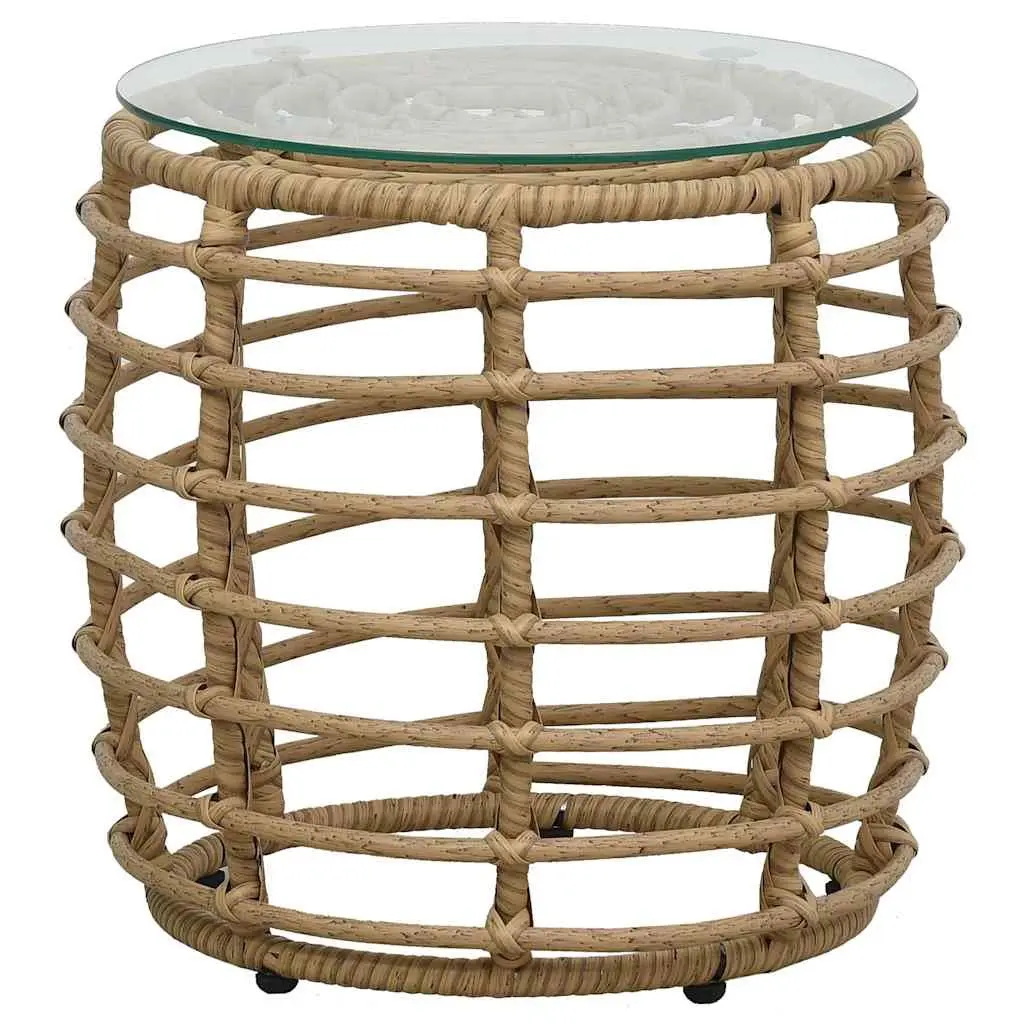 3 Piece Outdoor Bistro Set Poly Rattan Garden Furniture Chairs Coffee Table