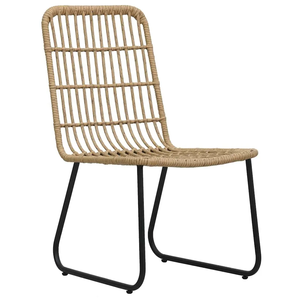 3 Piece Outdoor Bistro Set Poly Rattan Garden Furniture Chairs Coffee Table