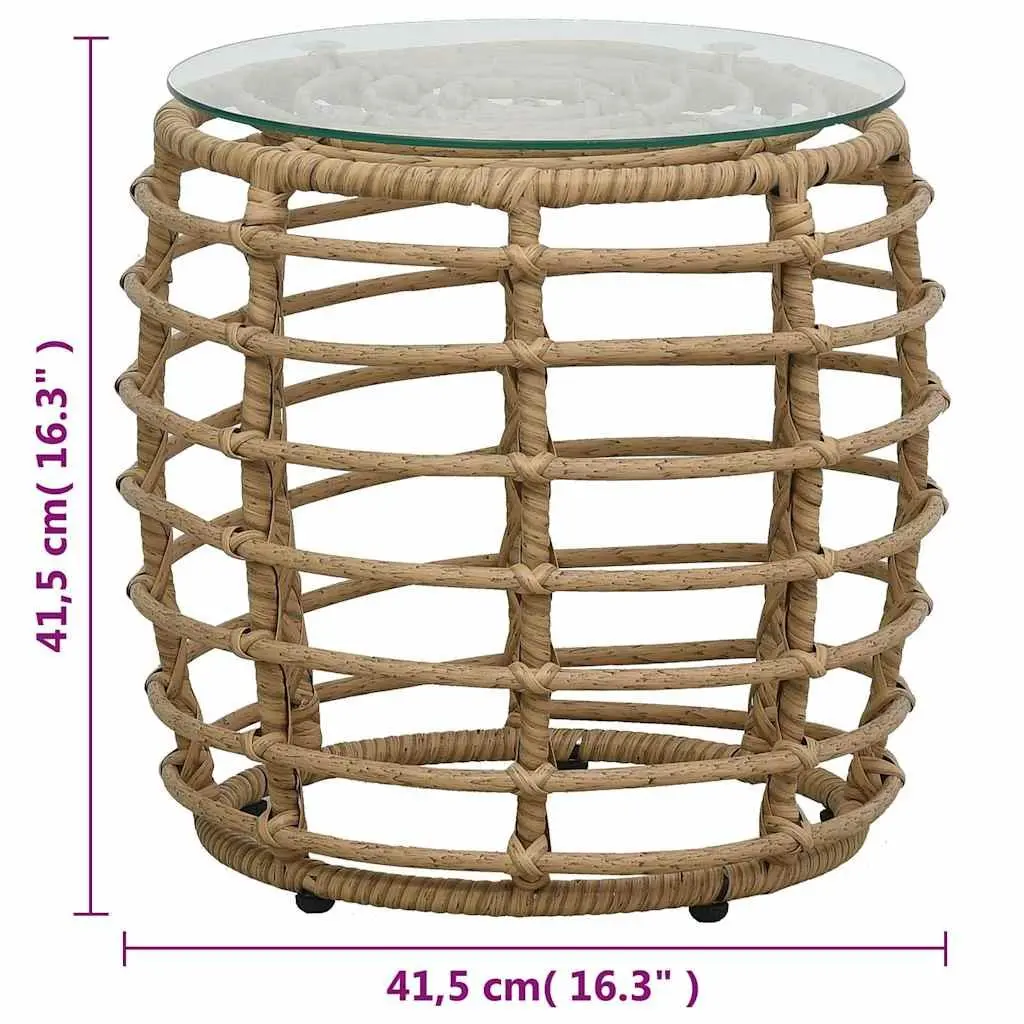 3 Piece Outdoor Bistro Set Poly Rattan Garden Furniture Chairs Coffee Table