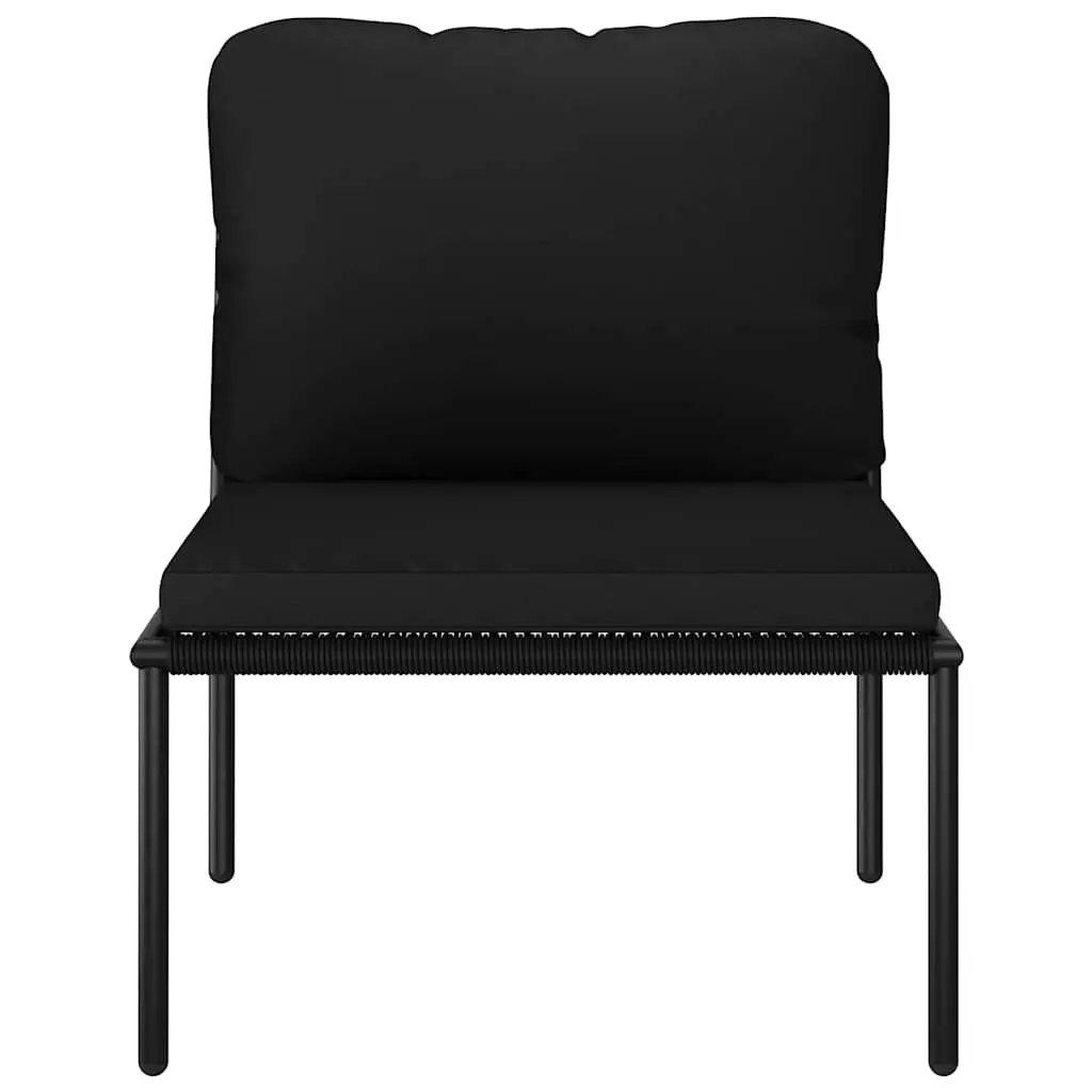 5 Piece Garden Lounge Set Outdoor Furniture with Cushions Black Patio Sectional