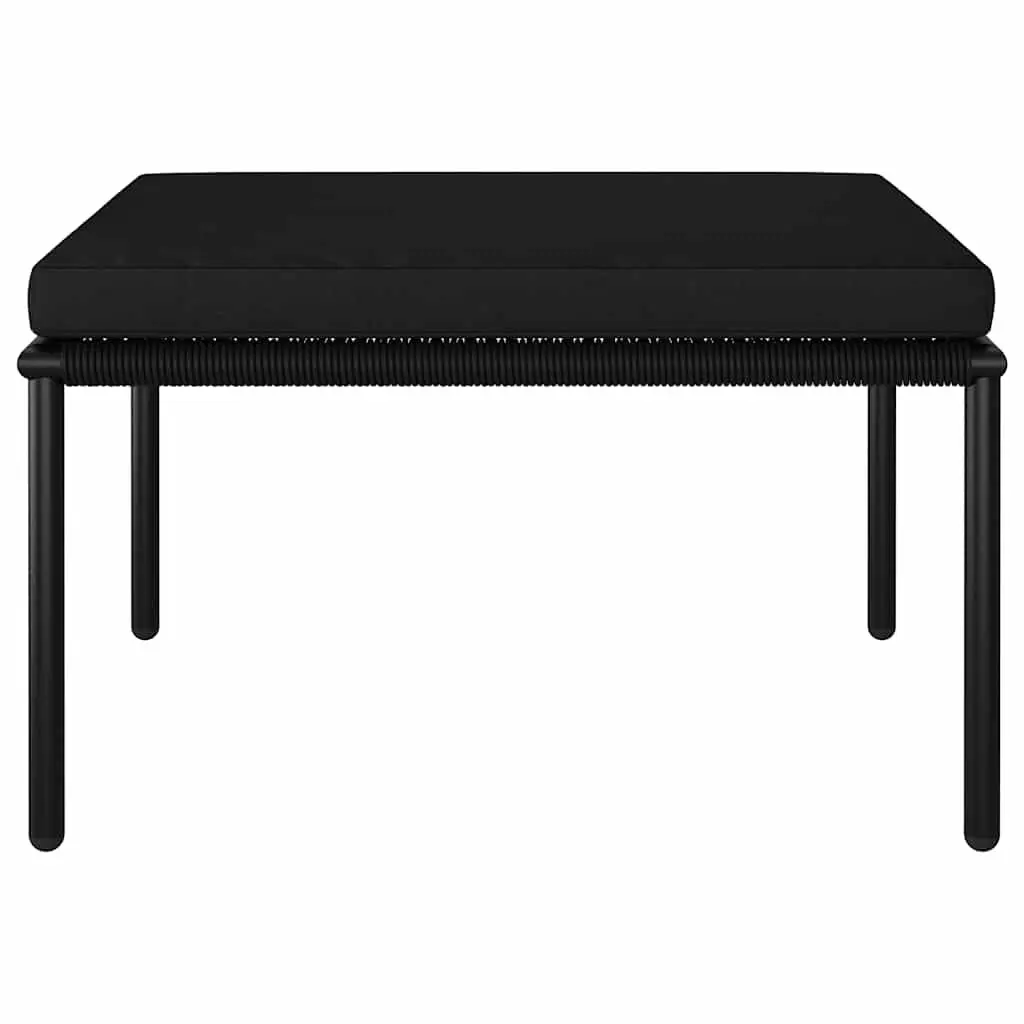 3 Piece Garden Lounge Set Outdoor Patio Furniture with Cushions Black PVC Wire