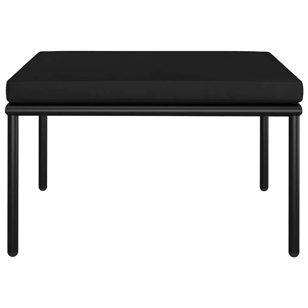 3 Piece Garden Lounge Set Outdoor Patio Furniture with Cushions Black PVC Wire