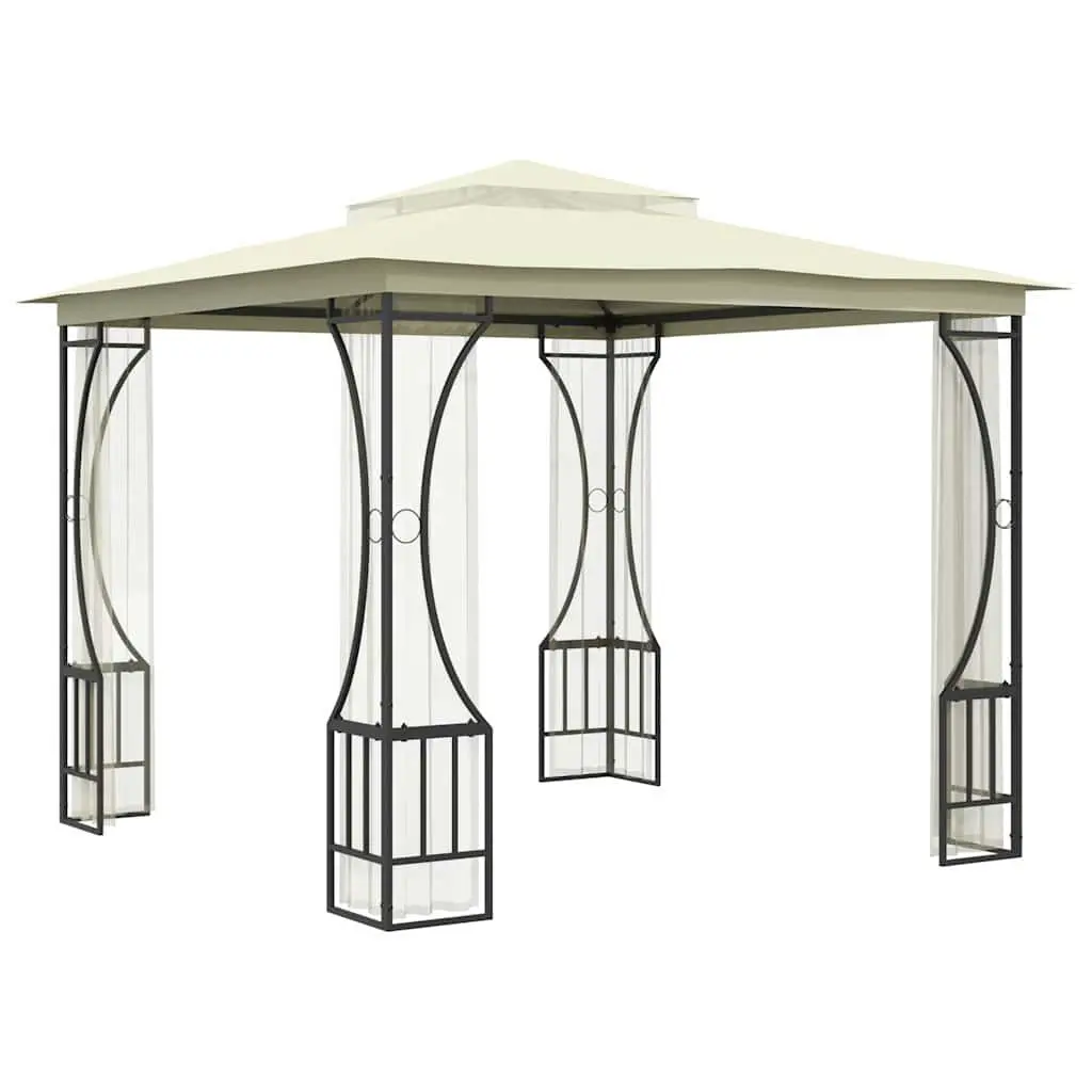 Outdoor Gazebo with Mosquito Nets 300x300x265 cm Cream Garden Party Canopy