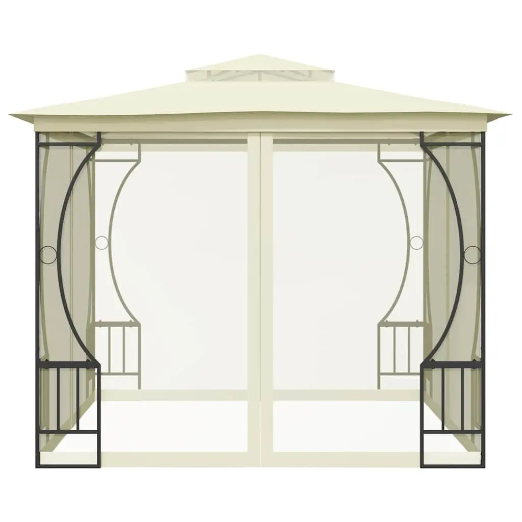 Outdoor Gazebo with Mosquito Nets 300x300x265 cm Cream Garden Party Canopy
