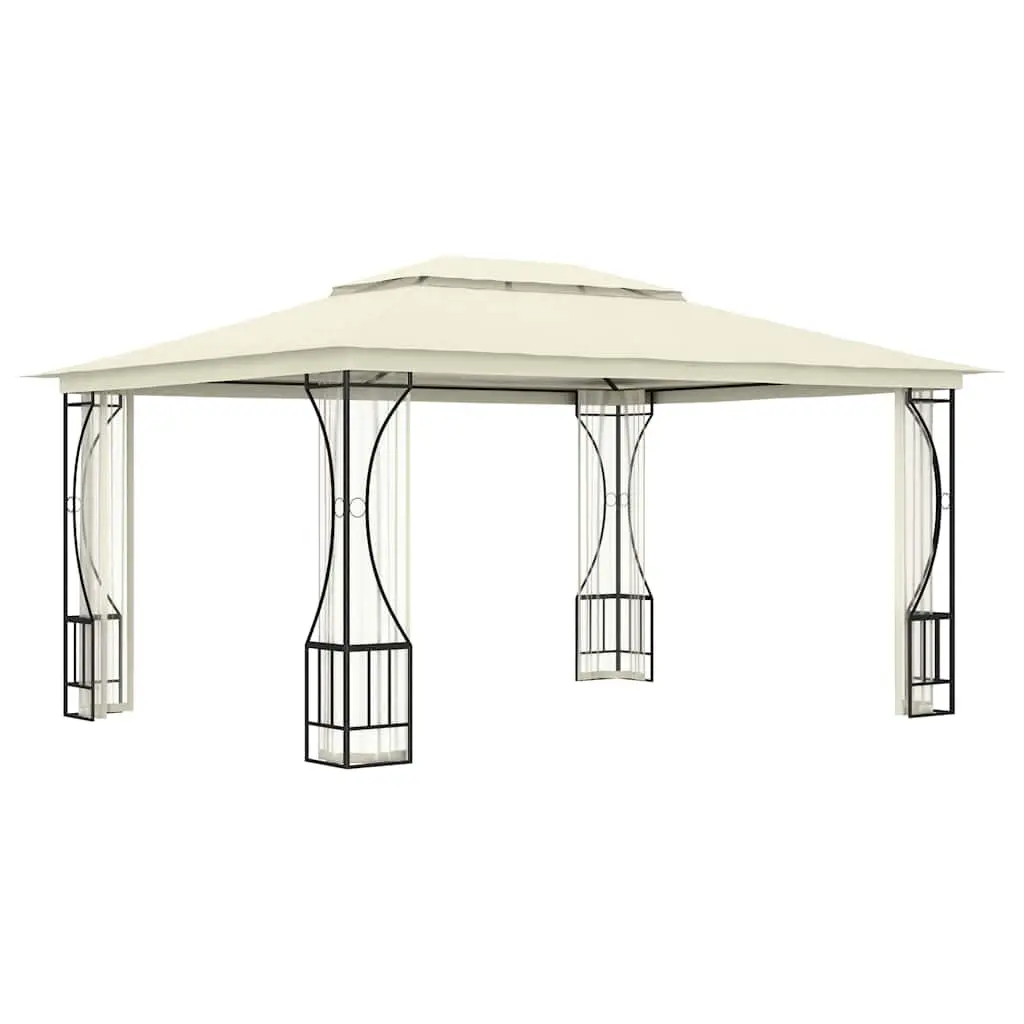 Gazebo Steel Frame 300x400x265cm Cream Outdoor Party Tent Canopy
