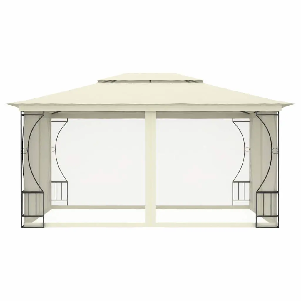 Gazebo Steel Frame 300x400x265cm Cream Outdoor Party Tent Canopy