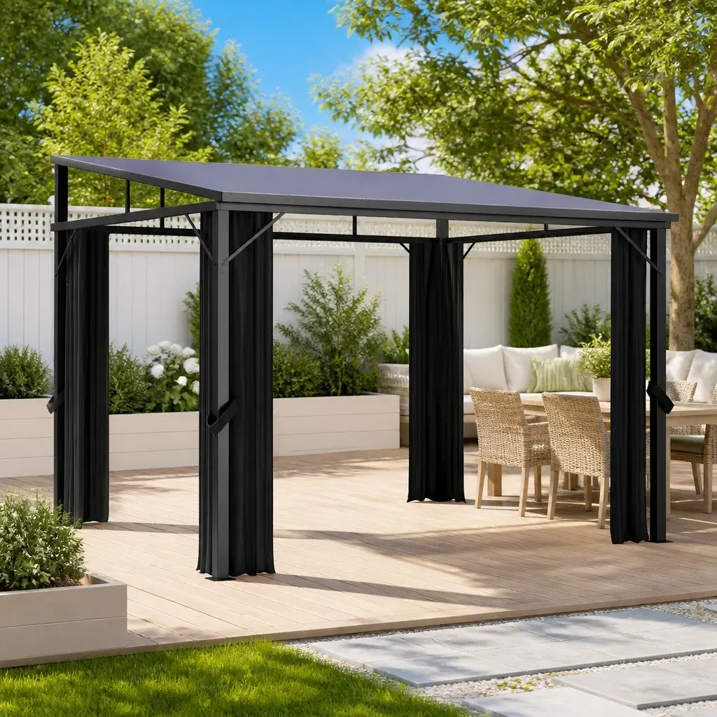 Gazebo Aluminium and Steel 405x294x244 cm Anthracite