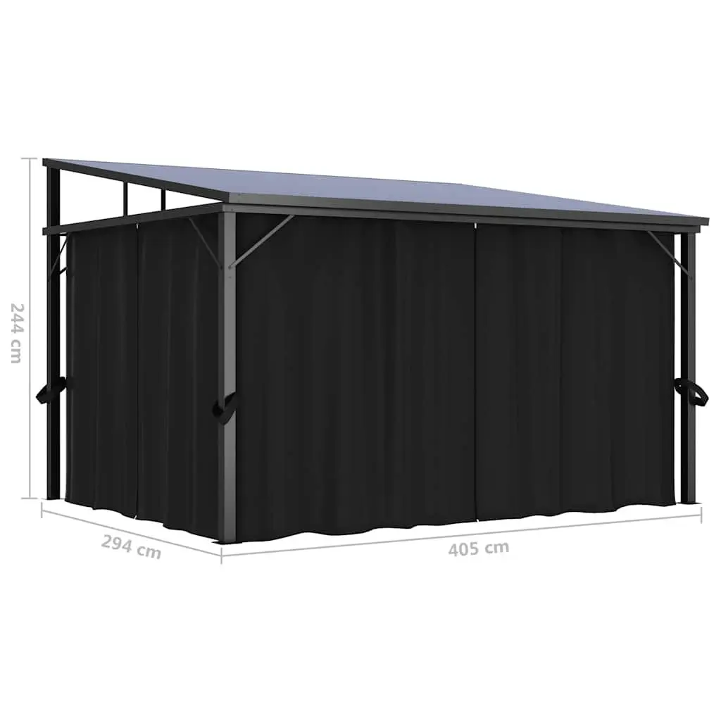 Gazebo Aluminium and Steel 405x294x244 cm Anthracite