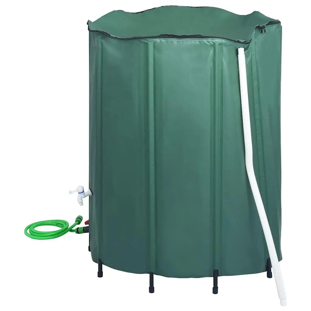 Collapsible Rain Water Tank 1000L PVC Green Garden Watering Storage Barrel with Spigot