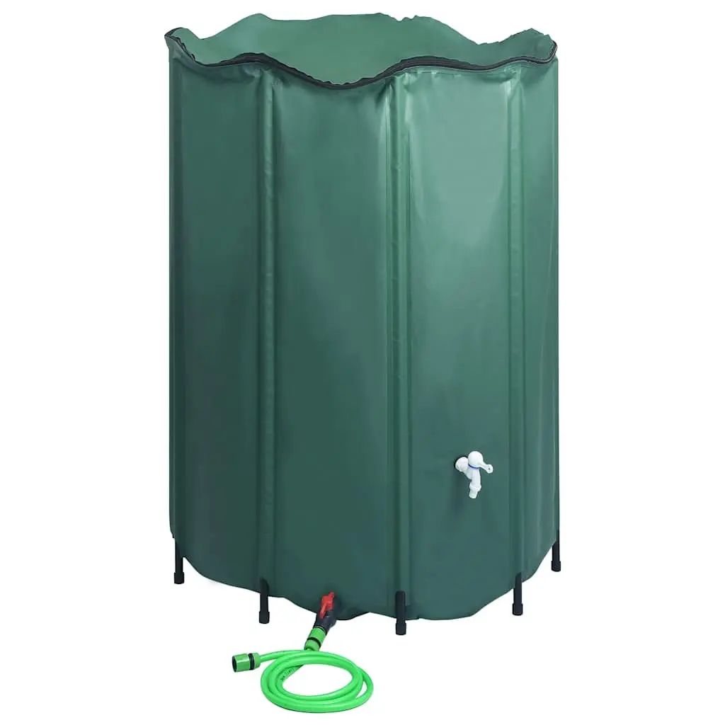 Collapsible Rain Water Tank PVC 1250L Green Garden Watering Storage Barrel