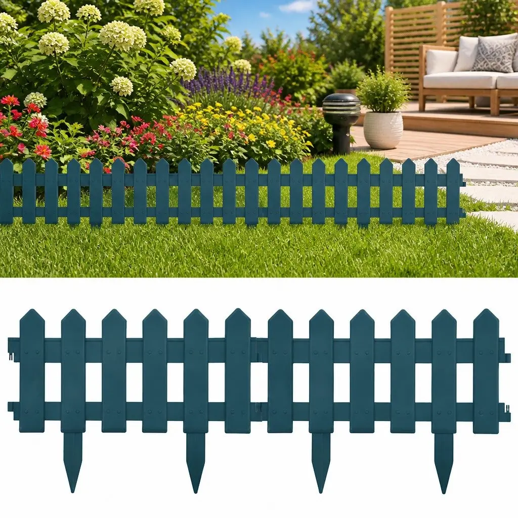 Garden Lawn Edging Borders PP 10m Green Outdoor Fence