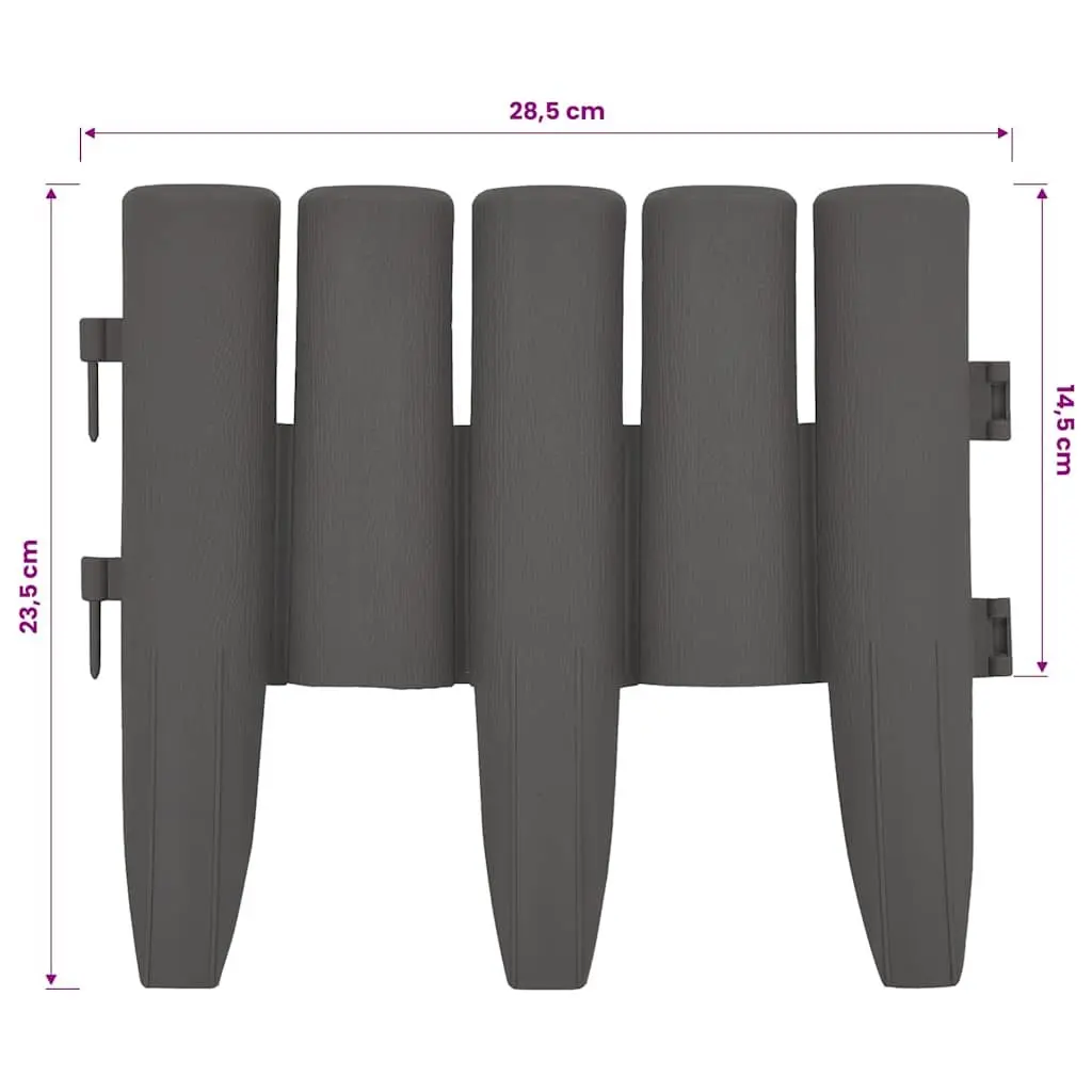 Garden Border Edging 36 Pieces Grey 10 m Lawn Landscape Edge Panels