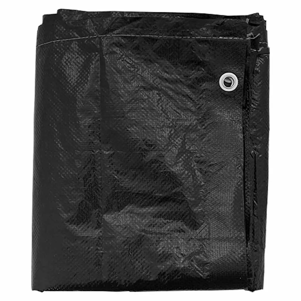 L-Shaped Outdoor Furniture Cover Black Polyethylene 250x250x90cm Durable Water Resistant Tear Resistant with 12 Eyelets
