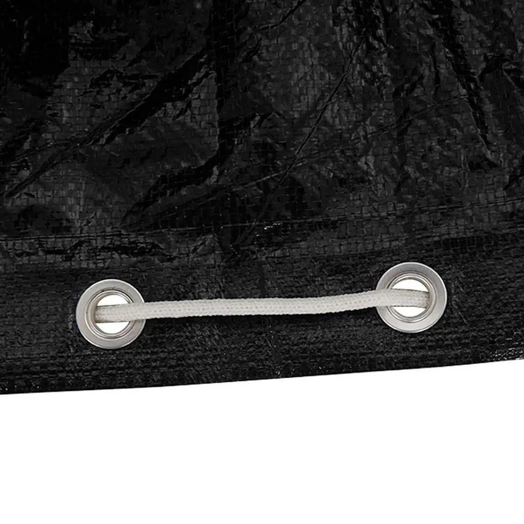 L-Shaped Outdoor Furniture Cover Black Polyethylene 250x250x90cm Durable Water Resistant Tear Resistant with 12 Eyelets