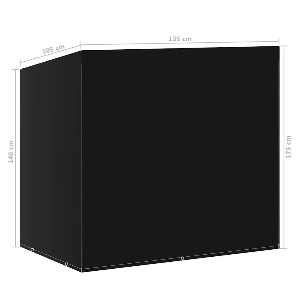 Swing Bench Cover Polyethylene 135x105x175cm Black Water-resistant Protective Furniture Cover