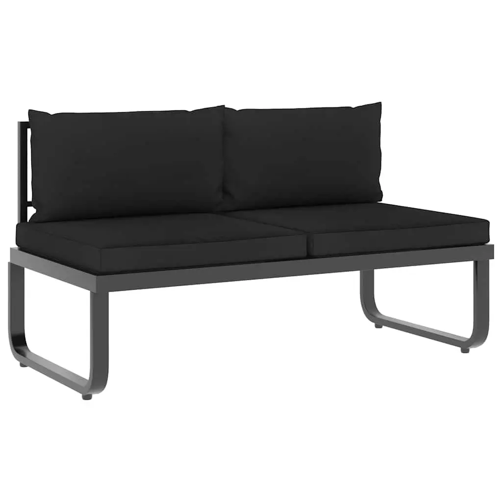 4 Piece Grey Aluminium and WPC Garden Corner Sofa Set with Seat Back Cushions