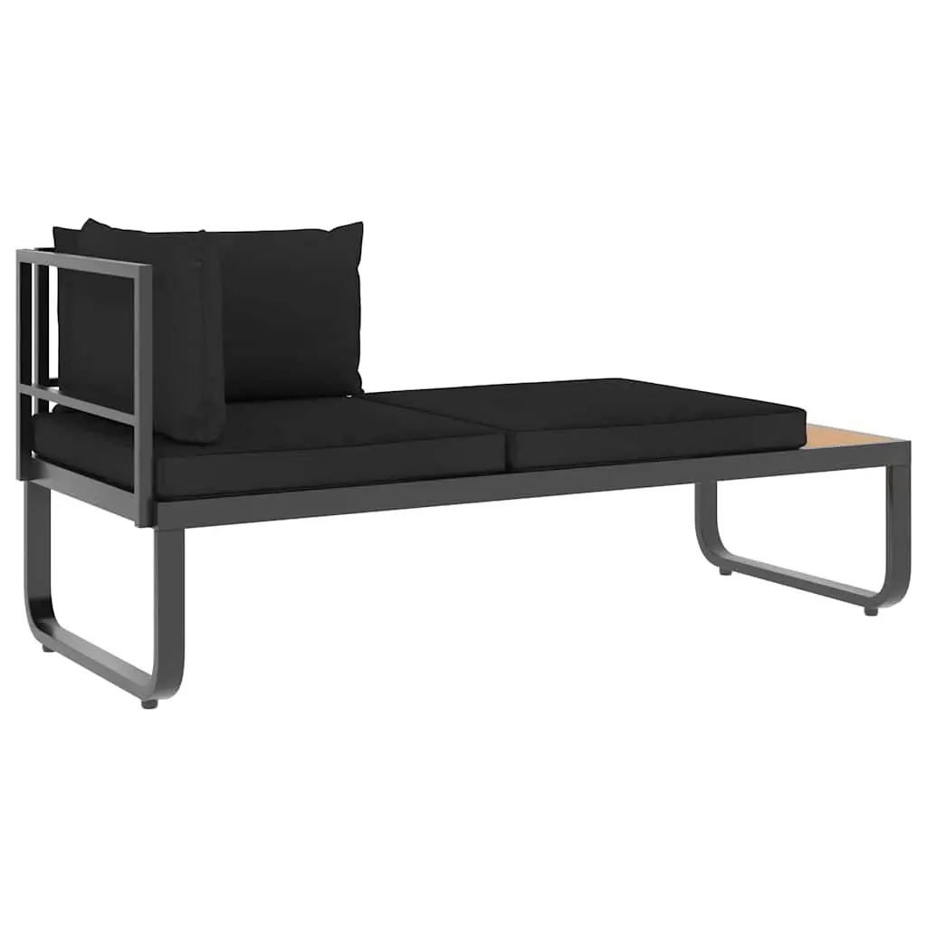 4 Piece Grey Aluminium and WPC Garden Corner Sofa Set with Seat Back Cushions
