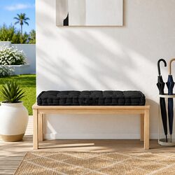 Practical Black Cotton Cushion for Indoor and Outdoor Use