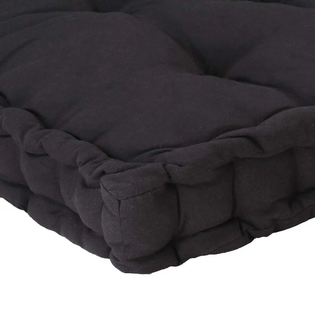Black Cotton Cushion for Indoor and Outdoor Use
