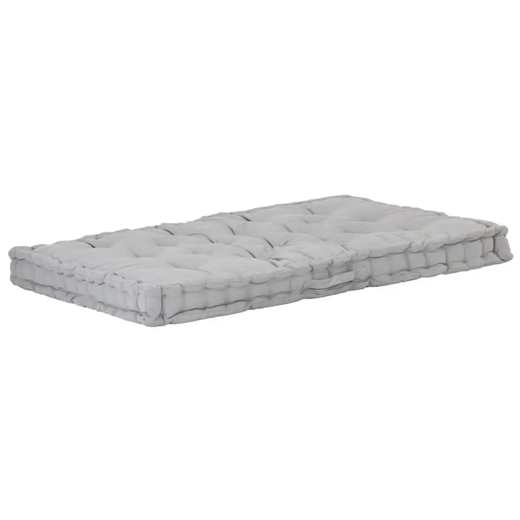 Pallet Floor Cushion Cotton 120 x 80 x 10 cm Grey Outdoor Indoor Sofa Seat Pad Lounger Decor