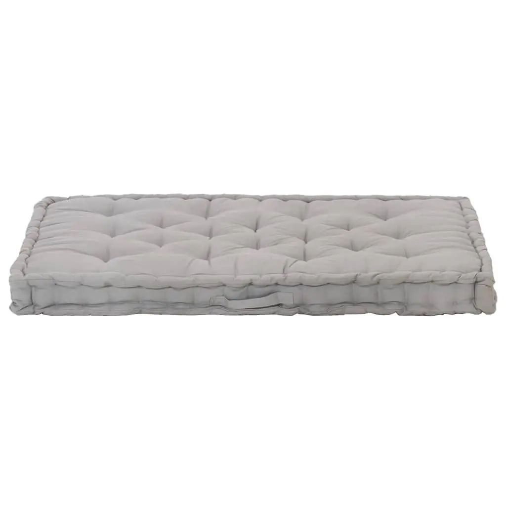 Pallet Floor Cushion Cotton 120 x 80 x 10 cm Grey Outdoor Indoor Sofa Seat Pad Lounger Decor