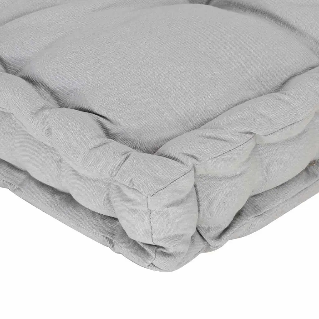 Pallet Floor Cushion Cotton 120 x 80 x 10 cm Grey Outdoor Indoor Sofa Seat Pad Lounger Decor