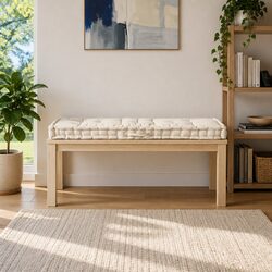 Beige Floor Cushion for Versatile Home Use