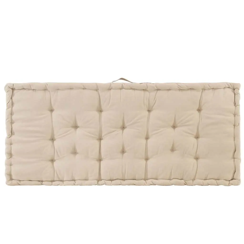 Pallet Floor Cushion Beige Cotton Outdoor Garden Bench Seat Pad 120x80x10cm