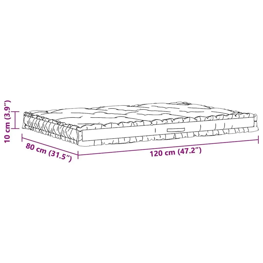 Pallet Floor Cushion Beige Cotton Outdoor Garden Bench Seat Pad 120x80x10cm