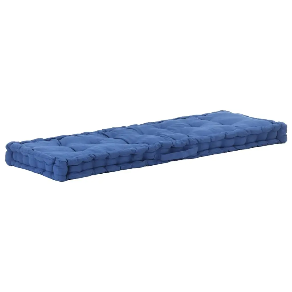 Floor Cushion Soft Cotton Light Blue 120x40x7cm Outdoor Indoor Garden Bench Pad