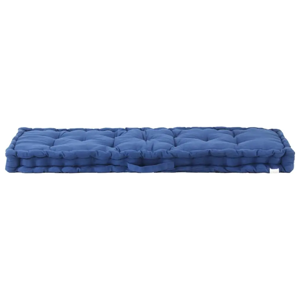 Floor Cushion Soft Cotton Light Blue 120x40x7cm Outdoor Indoor Garden Bench Pad