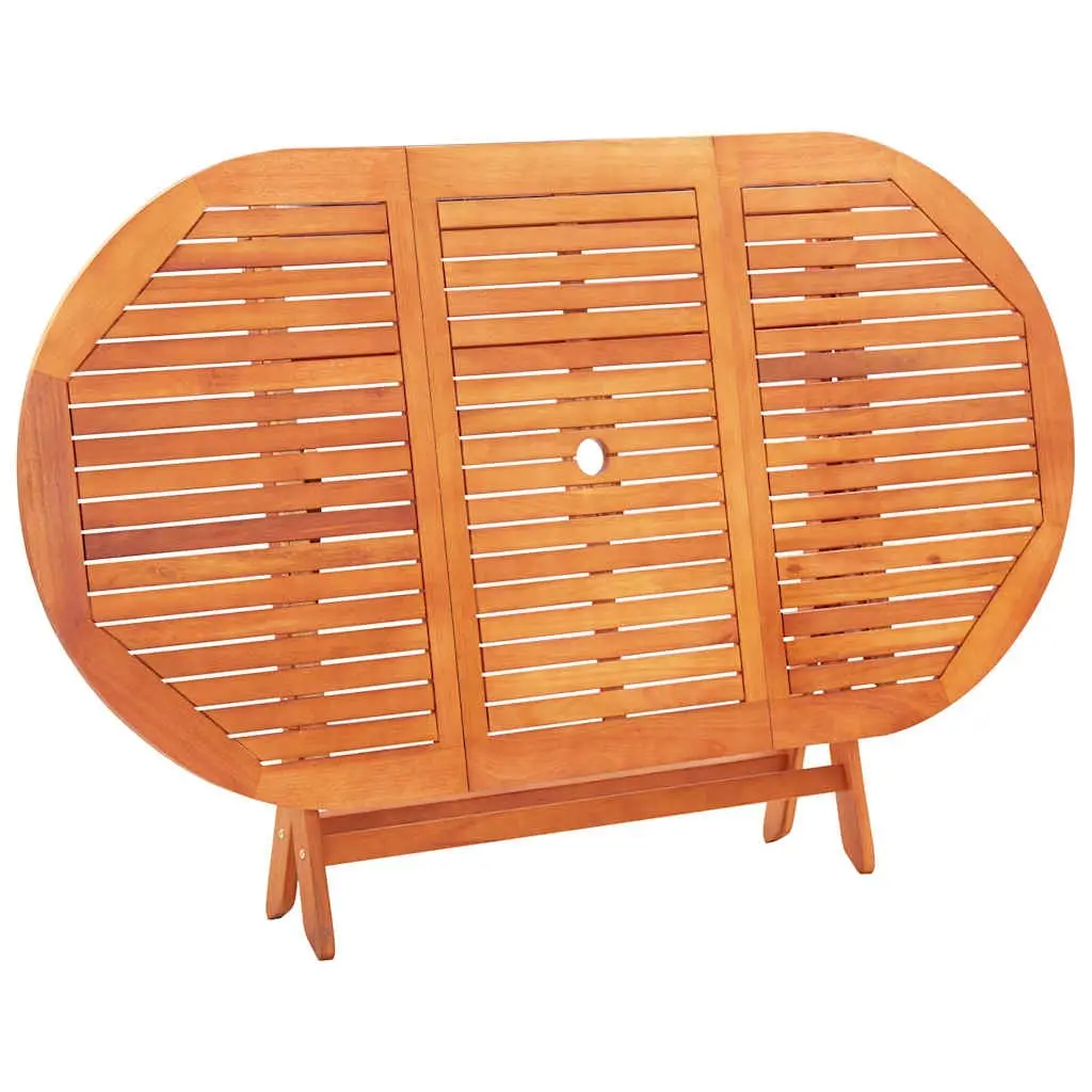Folding Outdoor Dining Table 160x85x74cm Solid Eucalyptus Wood Garden Furniture
