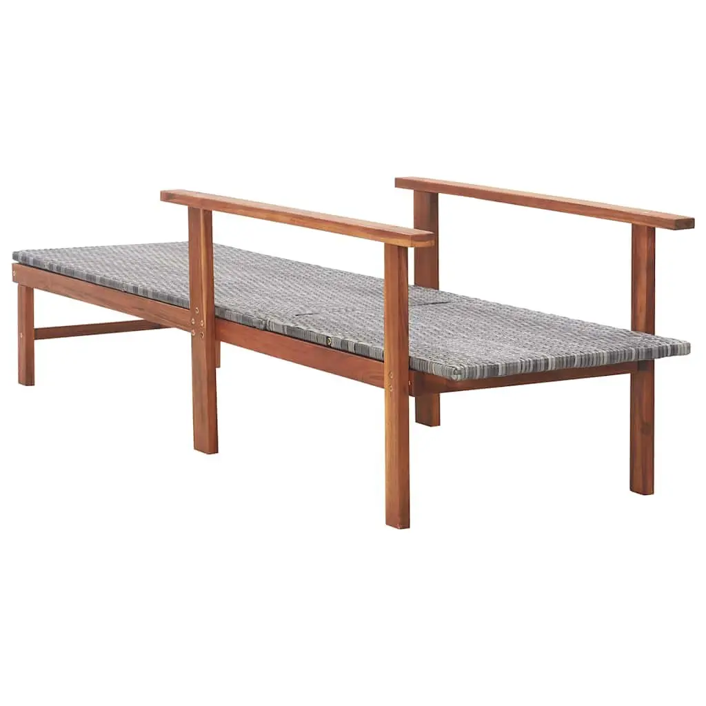 Sun Lounger Grey Outdoor Garden Patio Reclining Chair Relaxation Furniture