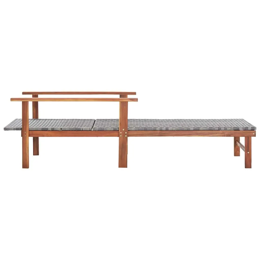 Sun Lounger Grey Outdoor Garden Patio Reclining Chair Relaxation Furniture