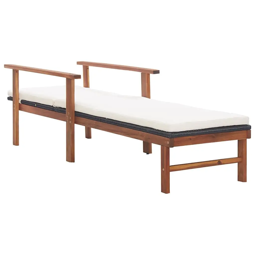 Sun Lounger with Cushion for Patio Use