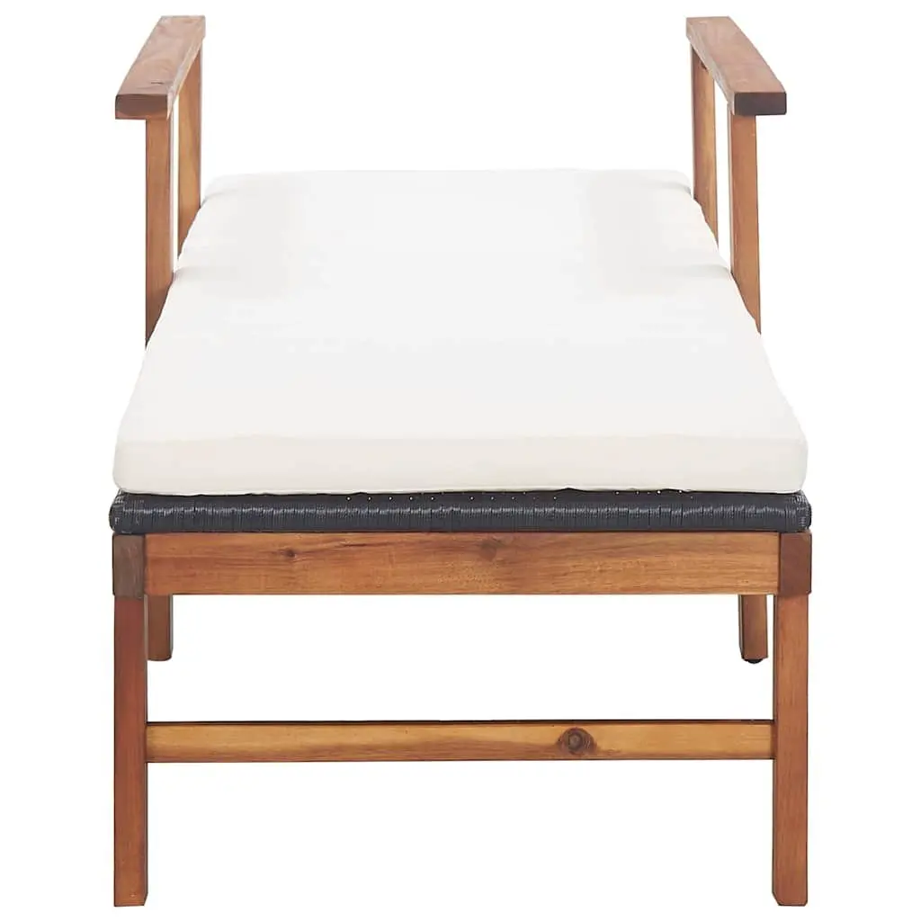 Sun Lounger with Cushion for Patio Use